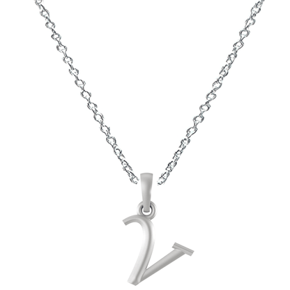 Akshat Sapphire Sterling Silver (92.5% purity) precious Name alphabet chain pendant (Pendnat with Anchor/Cable chain- 22 Inches) pure silver designer alphabet chain locket Akshat Sapphire