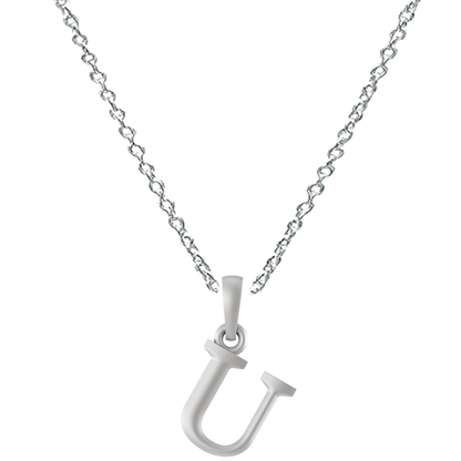 Akshat Sapphire Sterling Silver (92.5% purity) precious Name alphabet chain pendant (Pendnat with Anchor/Cable chain- 22 Inches) pure silver designer alphabet chain locket Akshat Sapphire
