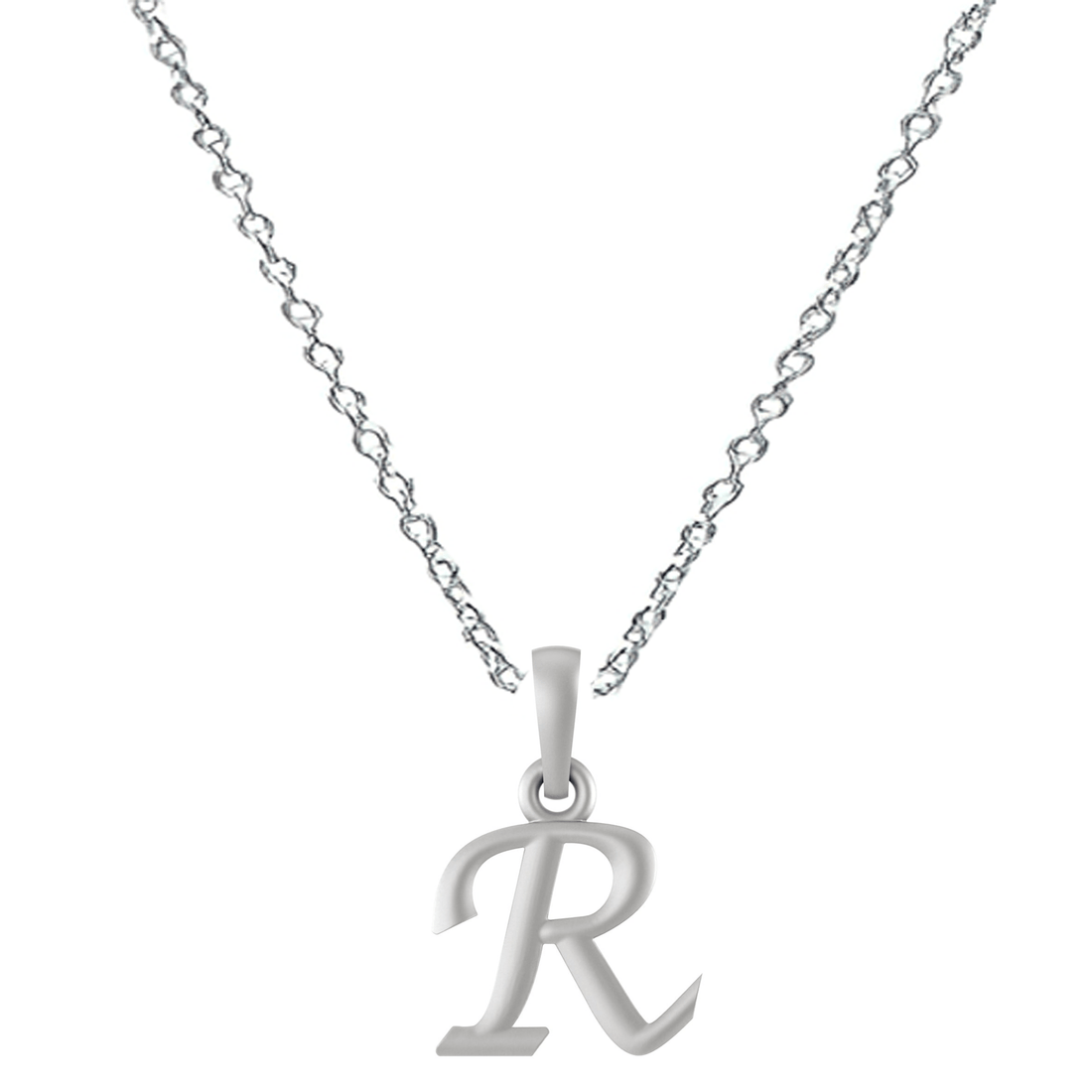 Akshat Sapphire Sterling Silver (92.5% purity) precious Name alphabet chain pendant (Pendnat with Anchor/Cable chain- 22 Inches) pure silver designer alphabet chain locket Akshat Sapphire