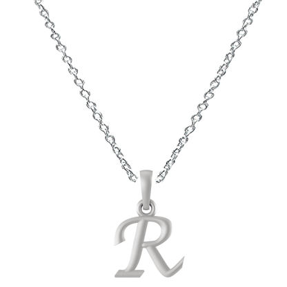 Akshat Sapphire Sterling Silver (92.5% purity) precious Name alphabet chain pendant (Pendnat with Anchor/Cable chain- 22 Inches) pure silver designer alphabet chain locket Akshat Sapphire