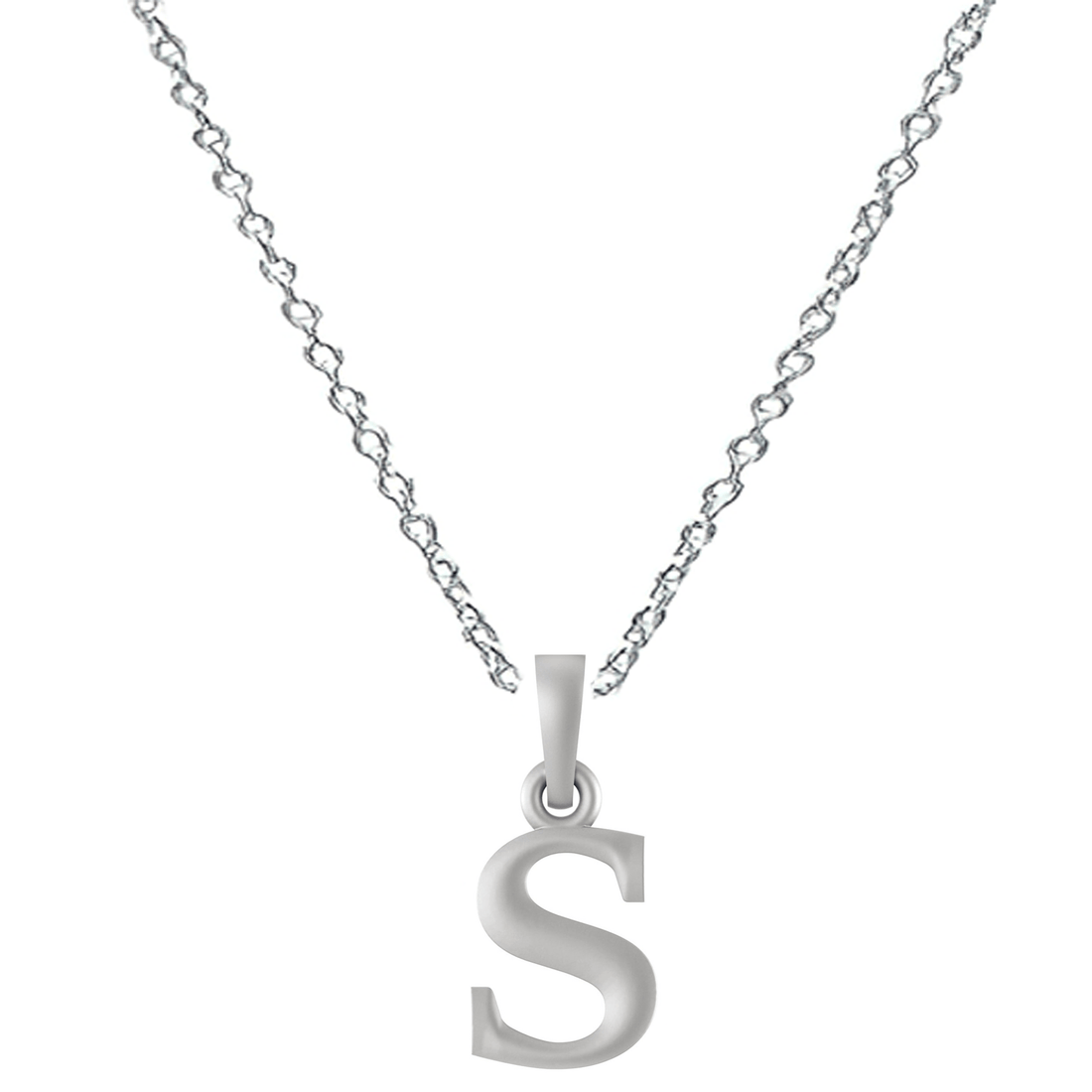 Akshat Sapphire Sterling Silver (92.5% purity) precious Name alphabet chain pendant (Pendnat with Anchor/Cable chain- 22 Inches) pure silver designer alphabet chain locket Akshat Sapphire