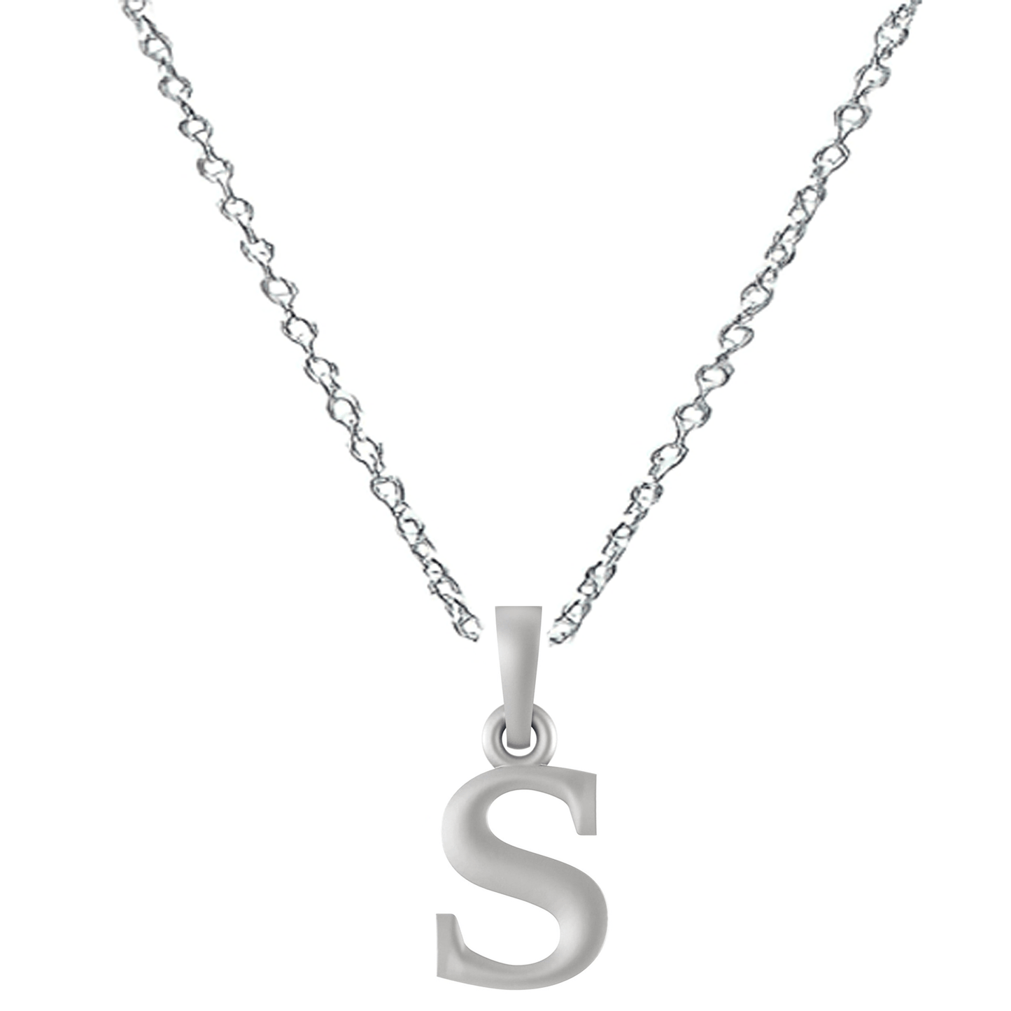 Akshat Sapphire Sterling Silver (92.5% purity) precious Name alphabet chain pendant (Pendnat with Anchor/Cable chain- 22 Inches) pure silver designer alphabet chain locket Akshat Sapphire