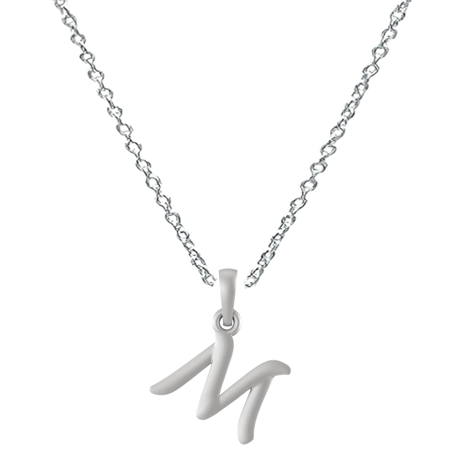 Akshat Sapphire Sterling Silver (92.5% purity) precious Name alphabet chain pendant (Pendnat with Anchor/Cable chain- 22 Inches) pure silver designer alphabet chain locket Akshat Sapphire
