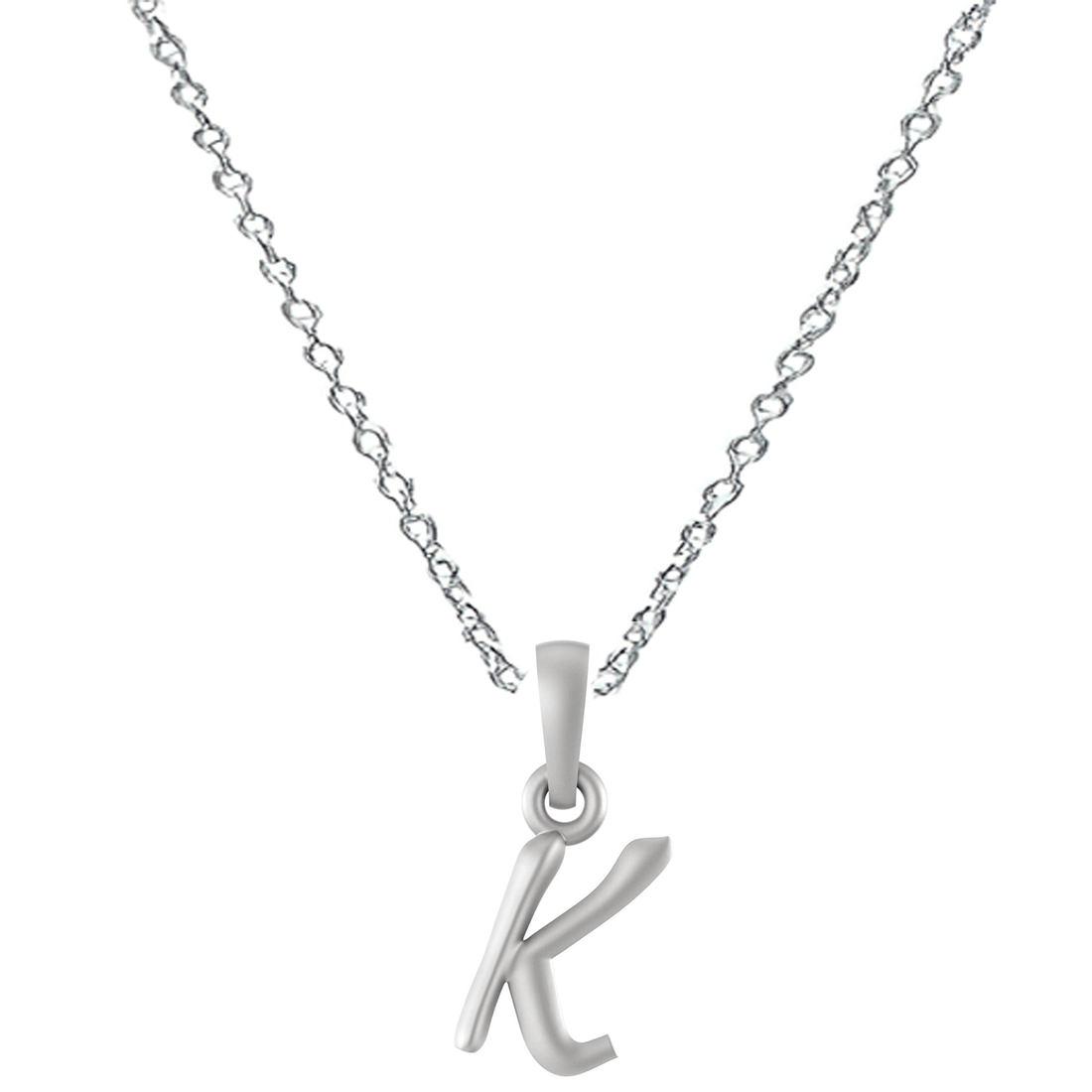 Akshat Sapphire Sterling Silver (92.5% purity) precious Name alphabet chain pendant (Pendnat with Anchor/Cable chain- 22 Inches) pure silver designer alphabet chain locket Akshat Sapphire