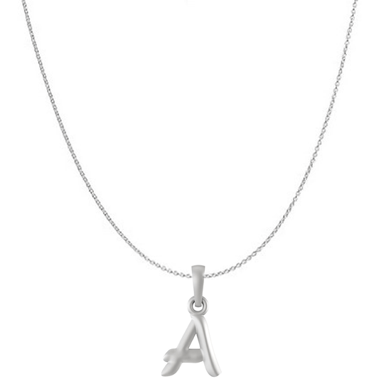 Akshat Sapphire Sterling Silver (92.5% purity) precious Name alphabet chain pendant (Pendnat with Anchor/Cable chain) pure silver designer alphabet chain locket Akshat Sapphire