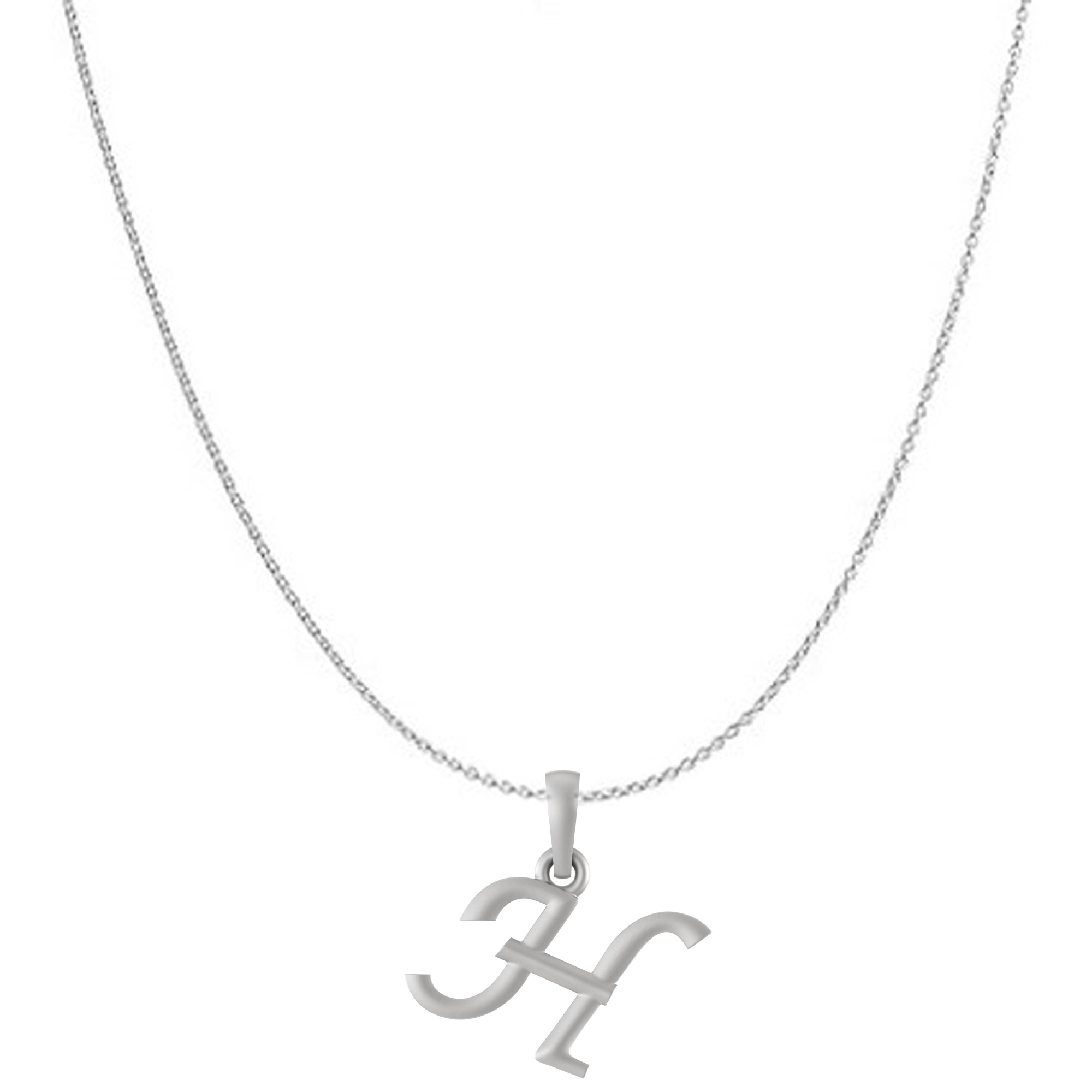 Akshat Sapphire Sterling Silver (92.5% purity) precious Name alphabet chain pendant (Pendnat with Anchor/Cable chain) pure silver designer alphabet chain locket Akshat Sapphire