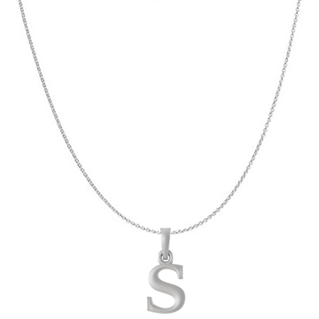 Akshat Sapphire Sterling Silver (92.5% purity) precious Name alphabet chain pendant (Pendnat with Anchor/Cable chain) pure silver designer alphabet chain locket Akshat Sapphire