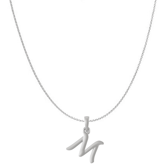 Akshat Sapphire Sterling Silver (92.5% purity) precious Name alphabet chain pendant (Pendnat with Anchor/Cable chain) pure silver designer alphabet chain locket Akshat Sapphire