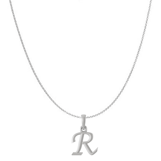 Akshat Sapphire Sterling Silver (92.5% purity) precious Name alphabet chain pendant (Pendnat with Anchor/Cable chain) pure silver designer alphabet chain locket Akshat Sapphire