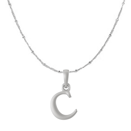 Akshat Sapphire Sterling Silver (92.5% purity) precious Name alphabet chain pendant (Pendnat with Ball  chain) pure silver designer alphabet chain locket Akshat Sapphire