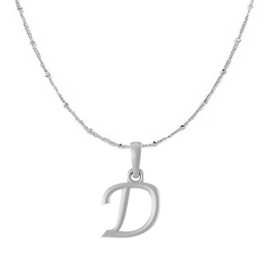 Akshat Sapphire Sterling Silver (92.5% purity) precious Name alphabet chain pendant (Pendnat with Ball  chain) pure silver designer alphabet chain locket Akshat Sapphire