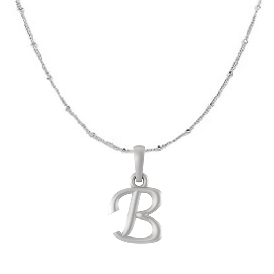 Akshat Sapphire Sterling Silver (92.5% purity) precious Name alphabet chain pendant (Pendnat with Ball  chain) pure silver designer alphabet chain locket Akshat Sapphire