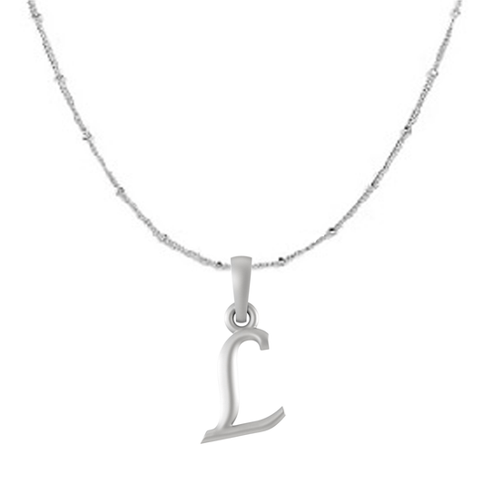 Akshat Sapphire Sterling Silver (92.5% purity) precious Name alphabet chain pendant (Pendnat with Ball  chain) pure silver designer alphabet chain locket Akshat Sapphire