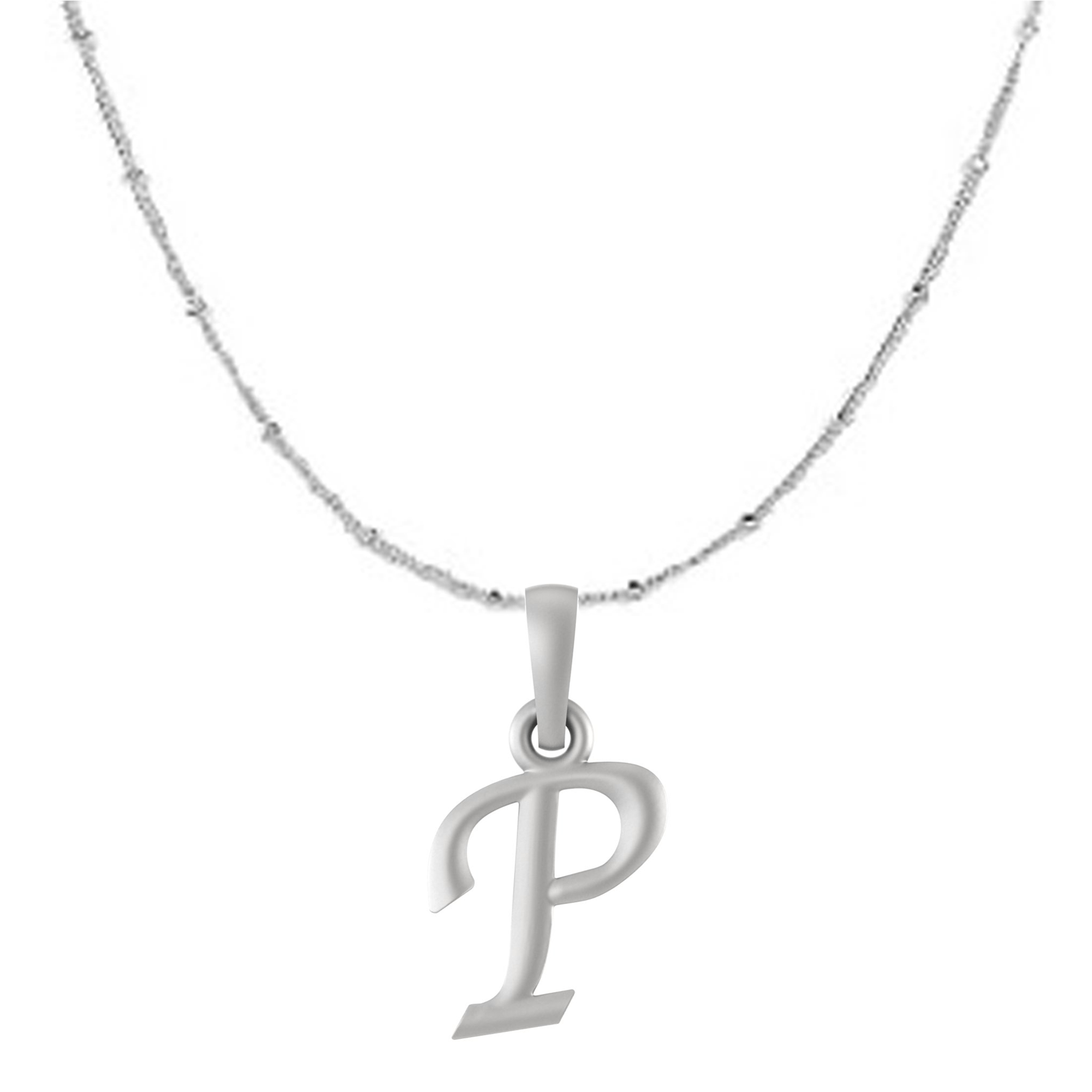 Akshat Sapphire Sterling Silver (92.5% purity) precious Name alphabet chain pendant (Pendnat with Ball  chain) pure silver designer alphabet chain locket Akshat Sapphire