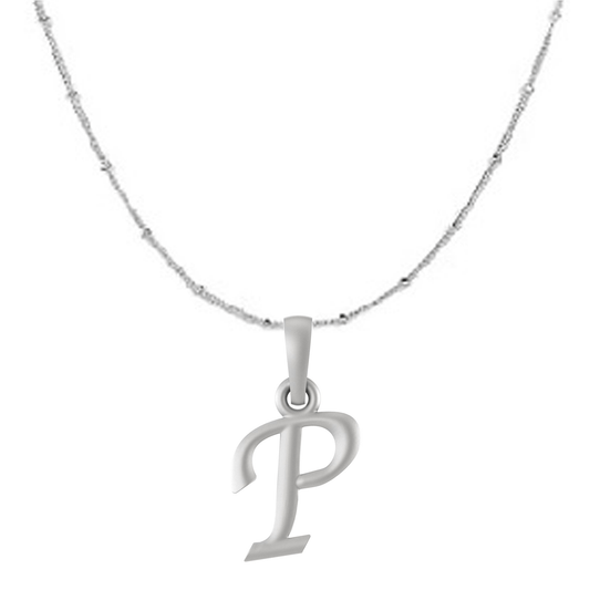 Akshat Sapphire Sterling Silver (92.5% purity) precious Name alphabet chain pendant (Pendnat with Ball  chain) pure silver designer alphabet chain locket Akshat Sapphire