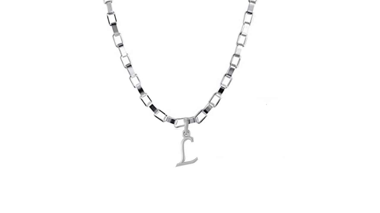 Akshat Sapphire Sterling Silver (92.5% purity) precious Name alphabet chain pendant (Pendnat with Box chain- 22 Inches) pure silver designer alphabet chain locket Akshat Sapphire