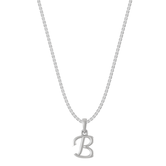 Akshat Sapphire Sterling Silver (92.5% purity) precious Name alphabet chain pendant (Pendnat with Box chain) pure silver designer alphabet chain locket Akshat Sapphire