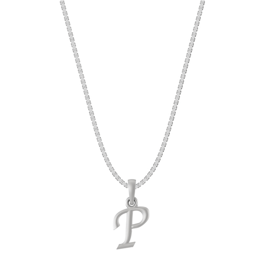 Akshat Sapphire Sterling Silver (92.5% purity) precious Name alphabet chain pendant (Pendnat with Box chain) pure silver designer alphabet chain locket Akshat Sapphire