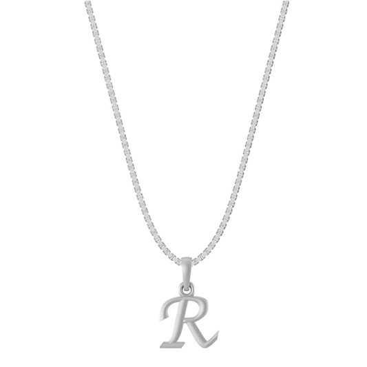 Akshat Sapphire Sterling Silver (92.5% purity) precious Name alphabet chain pendant (Pendnat with Box chain) pure silver designer alphabet chain locket Akshat Sapphire