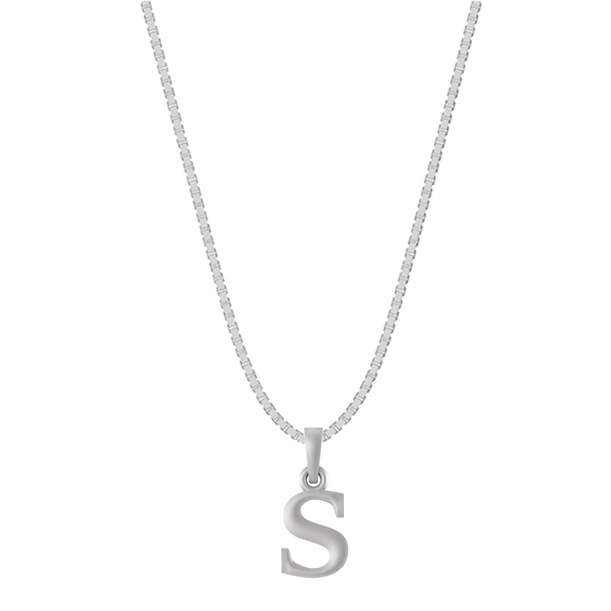 Akshat Sapphire Sterling Silver (92.5% purity) precious Name alphabet chain pendant (Pendnat with Box chain) pure silver designer alphabet chain locket Akshat Sapphire