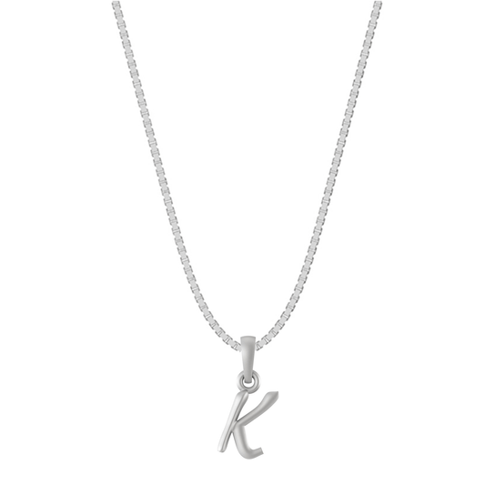 Akshat Sapphire Sterling Silver (92.5% purity) precious Name alphabet chain pendant (Pendnat with Box chain) pure silver designer alphabet chain locket Akshat Sapphire