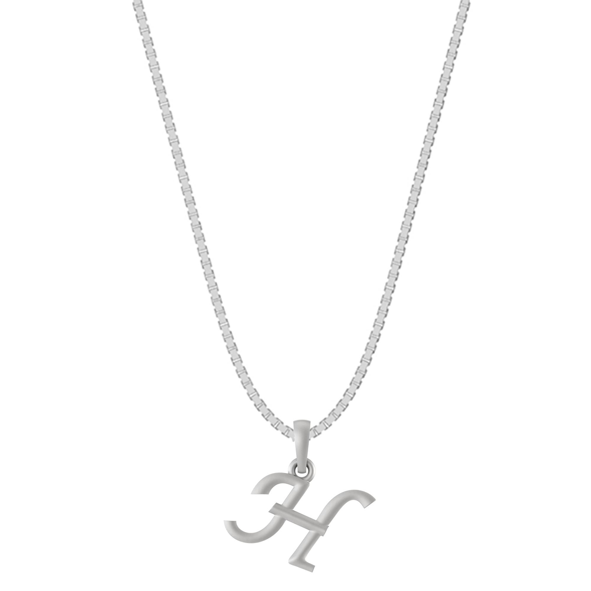 Akshat Sapphire Sterling Silver (92.5% purity) precious Name alphabet chain pendant (Pendnat with Box chain) pure silver designer alphabet chain locket Akshat Sapphire