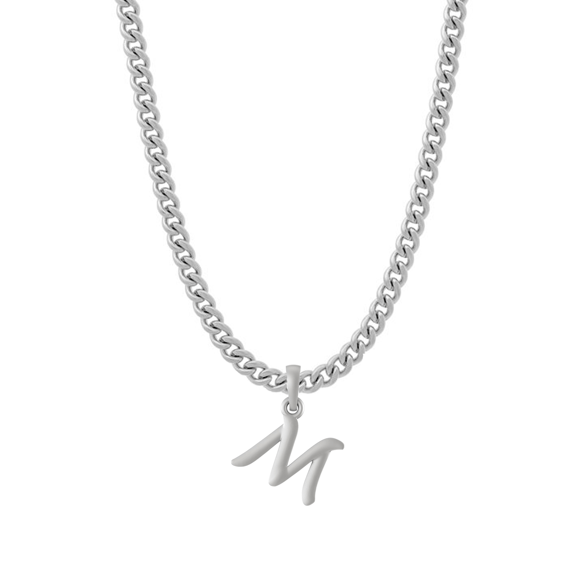 Akshat Sapphire Sterling Silver (92.5% purity) precious Name alphabet chain pendant (Pendnat with Curb chain- 22 Inches) pure silver designer alphabet chain locket Akshat Sapphire