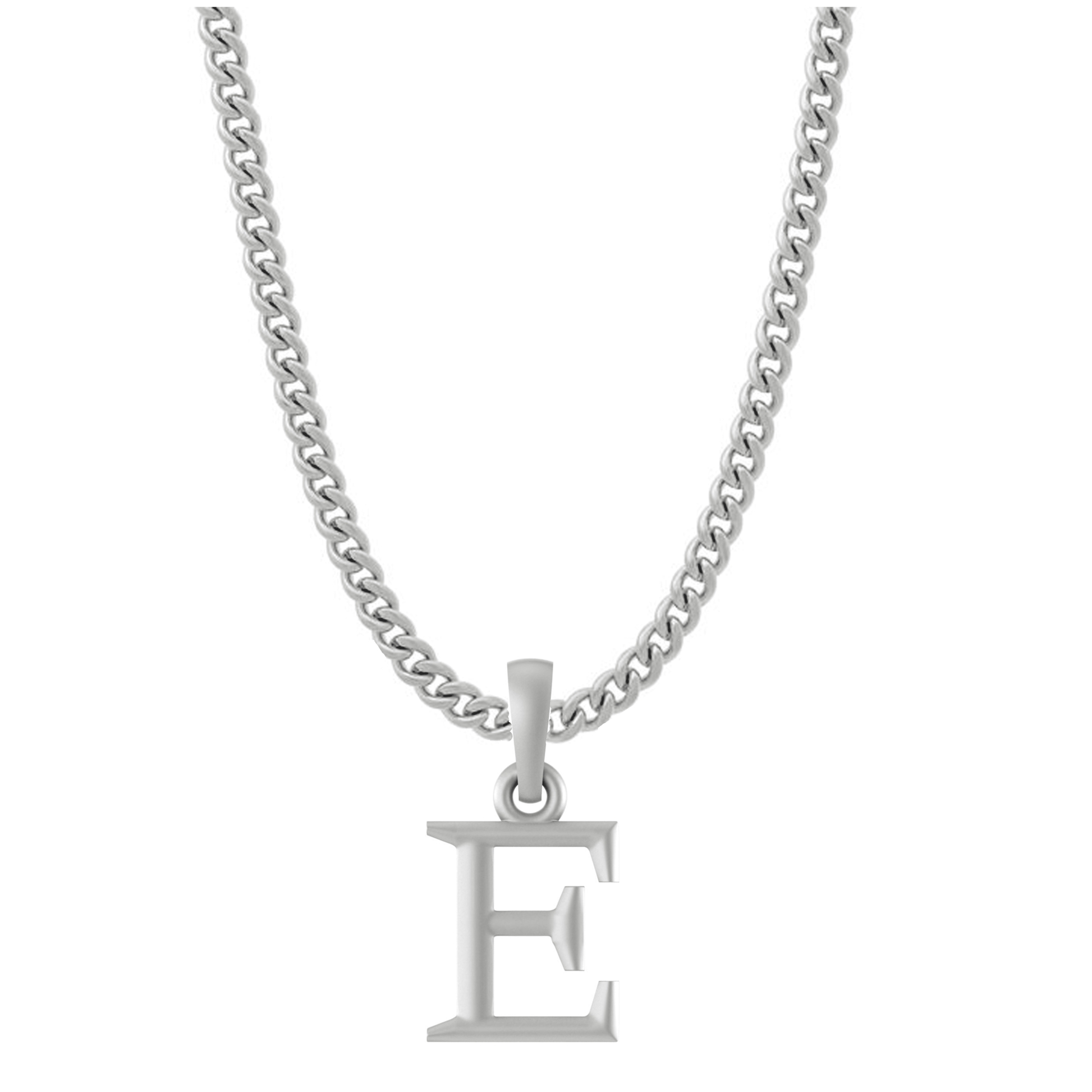 Akshat Sapphire Sterling Silver (92.5% purity) precious Name alphabet chain pendant (Pendnat with Curb chain- 22 Inches) pure silver designer alphabet chain locket Akshat Sapphire