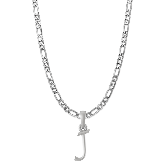 Akshat Sapphire Sterling Silver (92.5% purity) precious Name alphabet chain pendant (Pendnat with Figaro chain- 22 Inches) pure silver designer alphabet chain locket Akshat Sapphire