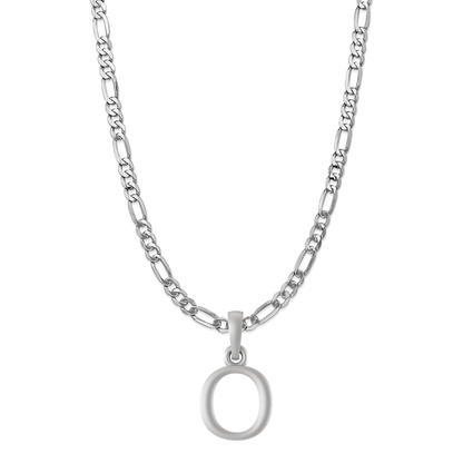 Akshat Sapphire Sterling Silver (92.5% purity) precious Name alphabet chain pendant (Pendnat with Figaro chain- 22 Inches) pure silver designer alphabet chain locket Akshat Sapphire