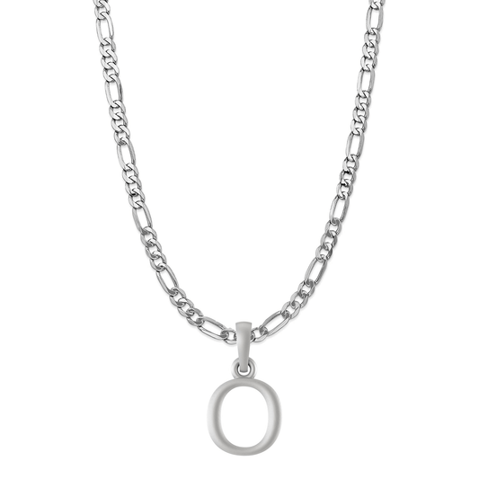 Akshat Sapphire Sterling Silver (92.5% purity) precious Name alphabet chain pendant (Pendnat with Figaro chain- 22 Inches) pure silver designer alphabet chain locket Akshat Sapphire