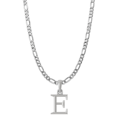 Akshat Sapphire Sterling Silver (92.5% purity) precious Name alphabet chain pendant (Pendnat with Figaro chain- 22 Inches) pure silver designer alphabet chain locket Akshat Sapphire