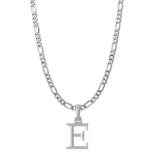 Akshat Sapphire Sterling Silver (92.5% purity) precious Name alphabet chain pendant (Pendnat with Figaro chain- 22 Inches) pure silver designer alphabet chain locket Akshat Sapphire