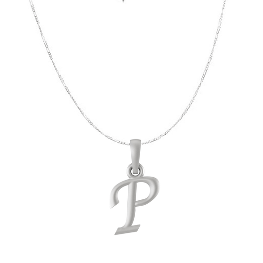 Akshat Sapphire Sterling Silver (92.5% purity) precious Name alphabet chain pendant (Pendnat with Figaro chain) pure silver designer alphabet chain locket Akshat Sapphire