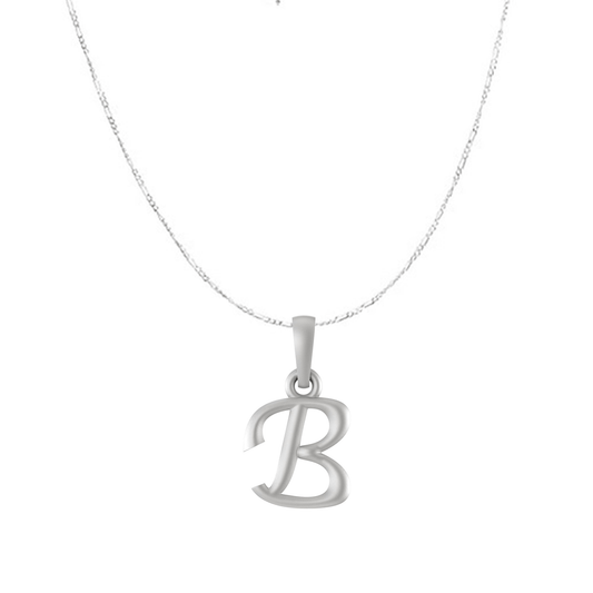 Akshat Sapphire Sterling Silver (92.5% purity) precious Name alphabet chain pendant (Pendnat with Figaro chain) pure silver designer alphabet chain locket Akshat Sapphire