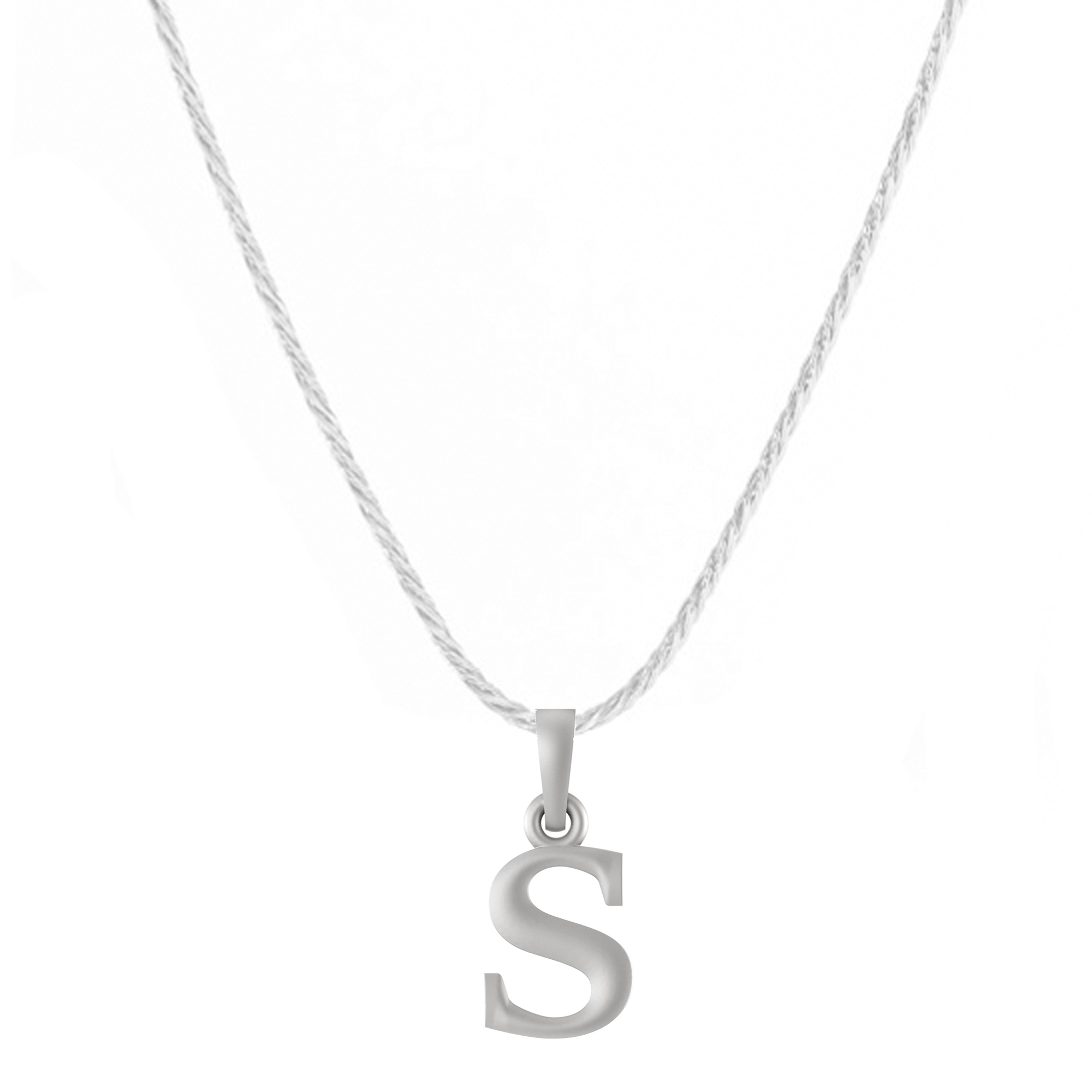 Akshat Sapphire Sterling Silver (92.5% purity) precious Name alphabet chain pendant (Pendnat with rope chain- 22 Inches) pure silver designer alphabet chain locket Akshat Sapphire