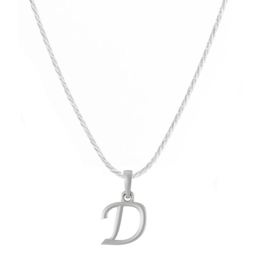 Akshat Sapphire Sterling Silver (92.5% purity) precious Name alphabet chain pendant (Pendnat with rope chain) pure silver designer alphabet chain locket Akshat Sapphire