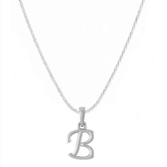 Akshat Sapphire Sterling Silver (92.5% purity) precious Name alphabet chain pendant (Pendnat with rope chain) pure silver designer alphabet chain locket Akshat Sapphire