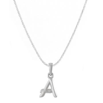 Akshat Sapphire Sterling Silver (92.5% purity) precious Name alphabet chain pendant (Pendnat with rope chain) pure silver designer alphabet chain locket Akshat Sapphire