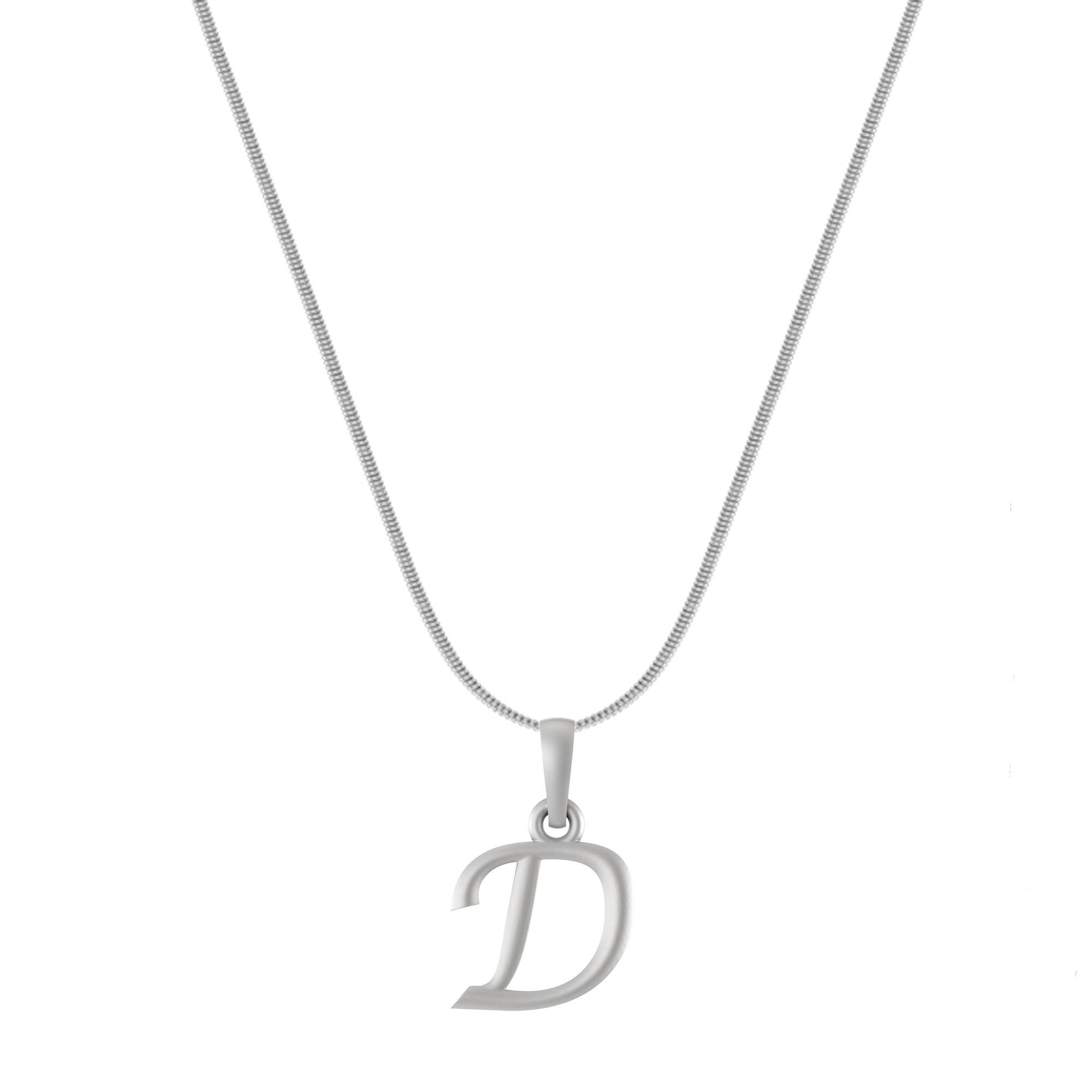 Akshat Sapphire Sterling Silver (92.5% purity) precious Name alphabet chain pendant (Pendnat with snake chain- 22 Inches) pure silver designer alphabet chain locket Akshat Sapphire