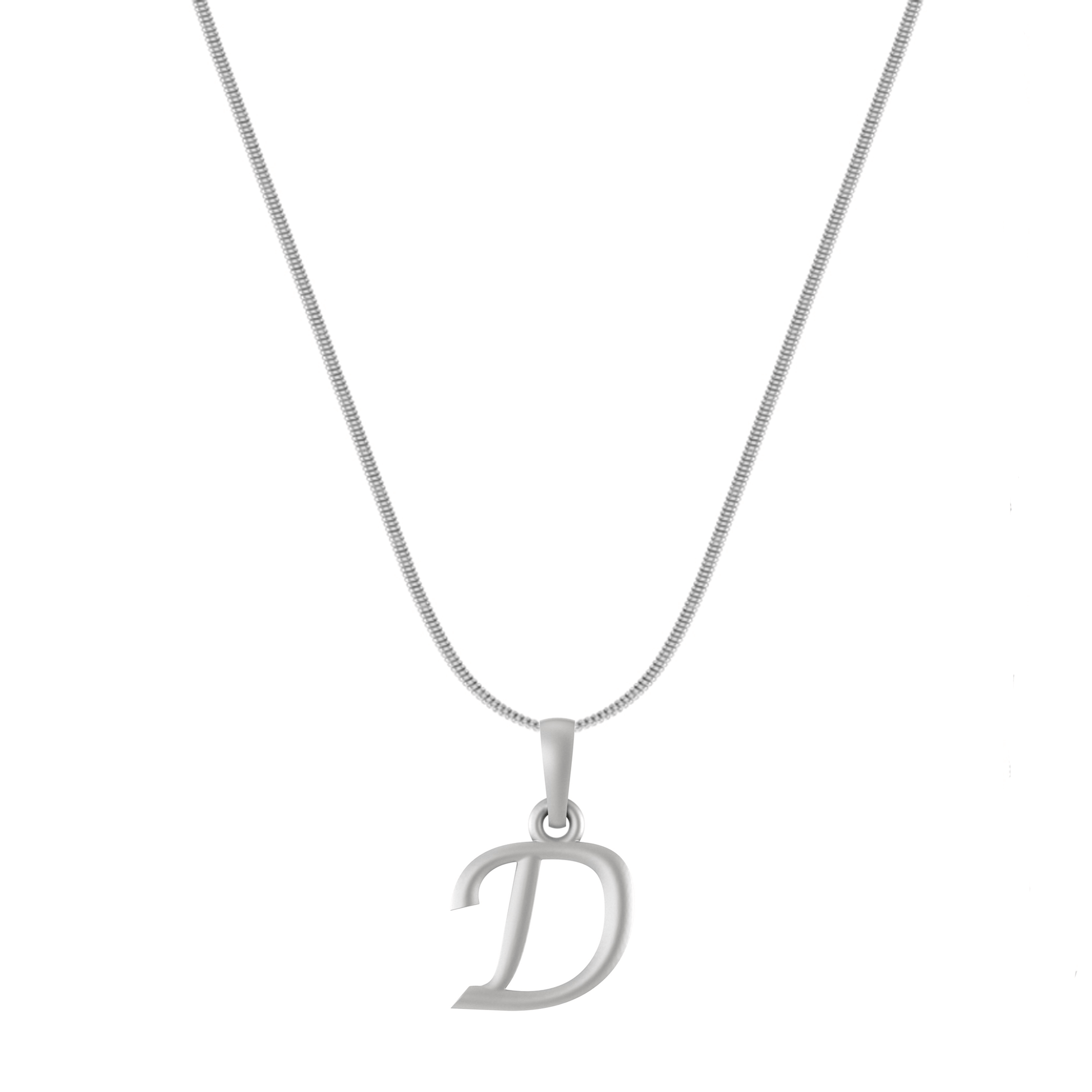 Akshat Sapphire Sterling Silver (92.5% purity) precious Name alphabet chain pendant (Pendnat with snake chain- 22 Inches) pure silver designer alphabet chain locket Akshat Sapphire