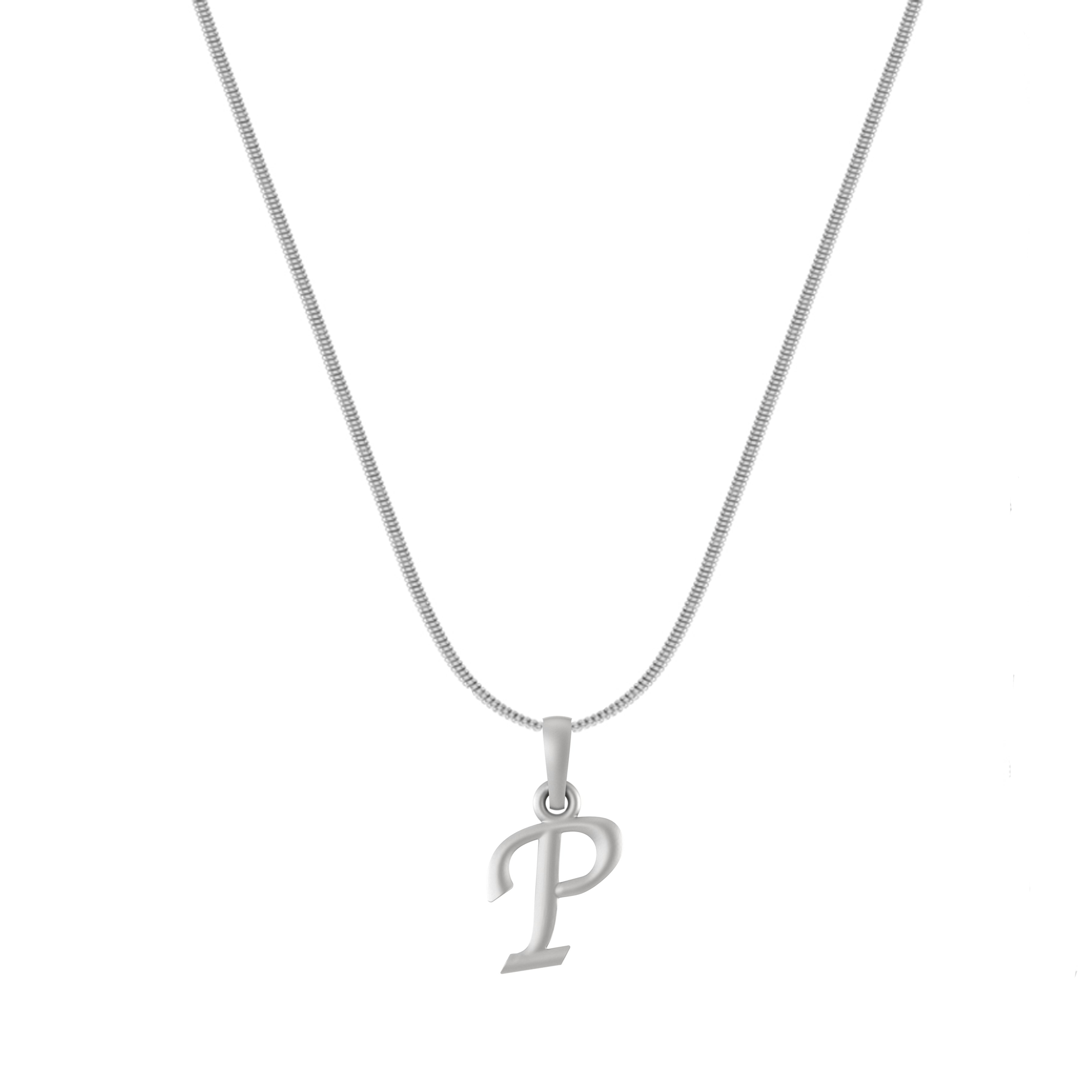 Akshat Sapphire Sterling Silver (92.5% purity) precious Name alphabet chain pendant (Pendnat with snake chain- 22 Inches) pure silver designer alphabet chain locket Akshat Sapphire