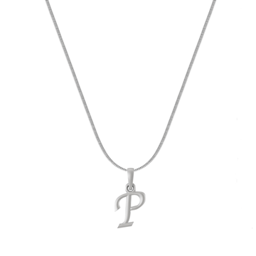 Akshat Sapphire Sterling Silver (92.5% purity) precious Name alphabet chain pendant (Pendnat with snake chain- 22 Inches) pure silver designer alphabet chain locket Akshat Sapphire