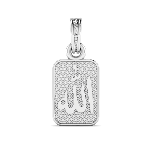 Akshat Sapphire Sterling Silver (92.5% purity) religious God Allah Barkat Pendant for Men and women Pure Silver spiritual Islamic Muslim Allah Barkat Kareem symbol Locket for Good Luck, Health & Wealth Akshat Sapphire
