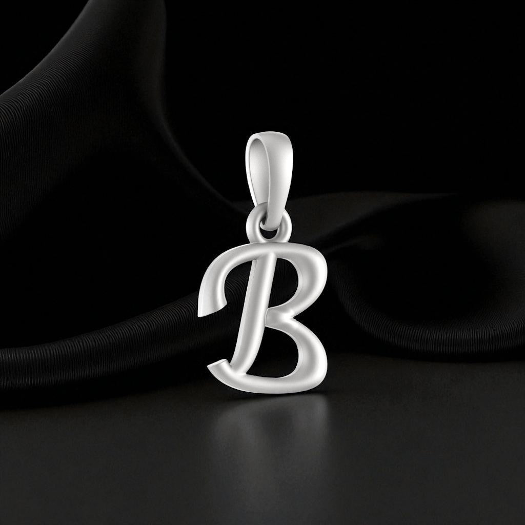92.5% Pure Sterling Silver Precious Name Alphabet Pendant For Kids And Girls