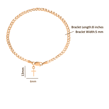 22KT gold plated 92.5% pure Sterling Silver Curb Designer Bracelet with Charm Jesus for Men & Boys
