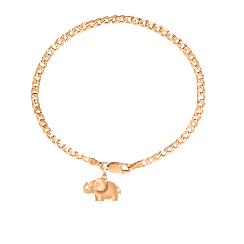 Akshat Sapphire 22KT gold plated  92.5% pure Sterling Silver Curb Designer Bracelet with fashionable Elephant for Men