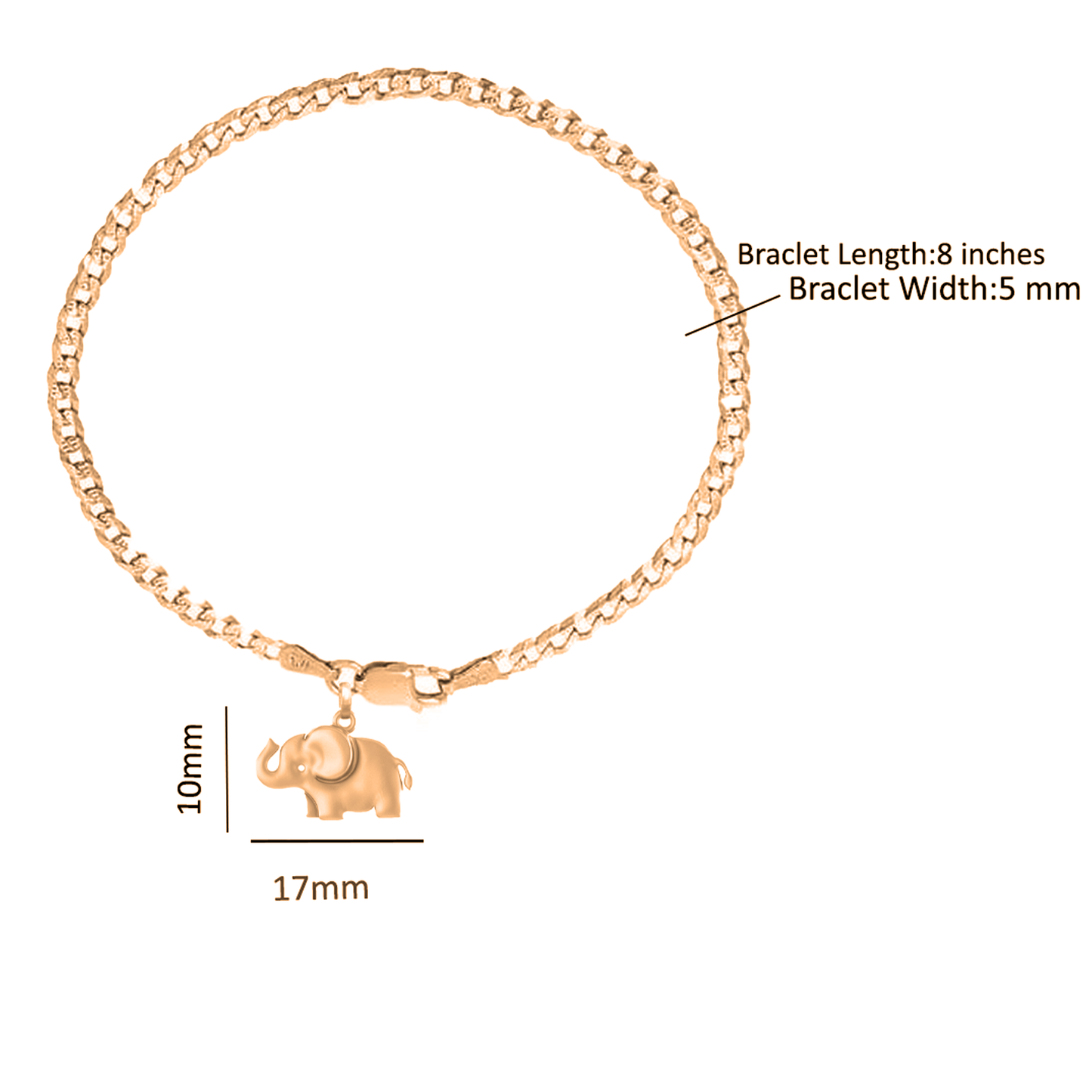 Akshat Sapphire 22KT gold plated  92.5% pure Sterling Silver Curb Designer Bracelet with fashionable Elephant for Men
