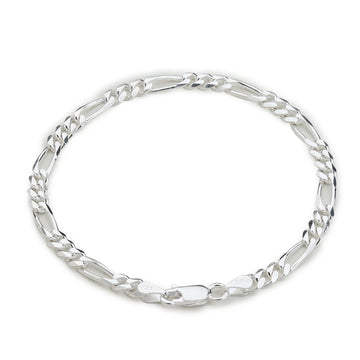 Akshat Sapphire Sterling Silver (92.5% purity) Stylish and Fashionable Figaro Bracelet for Men pure silver Bracelet