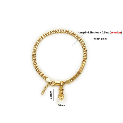 Akshat Sapphire 22KT gold plated  92.5% pure Sterling Silver Curb Designer Bracelet with Charm Khatu Shyam for Girls and Women